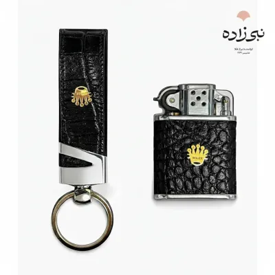 ست هدیه فندک و جاسوئیچی مردانه طرح رولکس M001