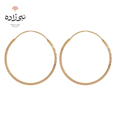 گوشواره حلقه ای ساده تراش دار 2.5 سانت E127