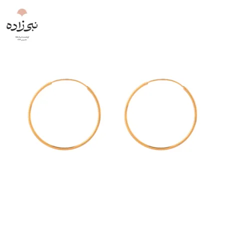 گوشواره حلقه ای ساده قطر 2.5 سانت طلا E050