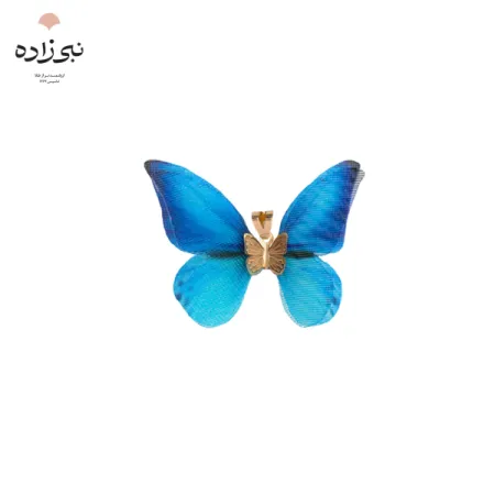 پلاک پروانه پارچه ای آبی C145