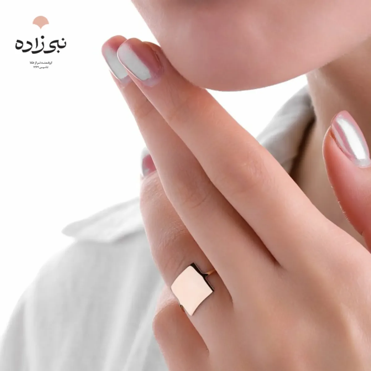 انگشتر دکوراتیو مربع طلا R008