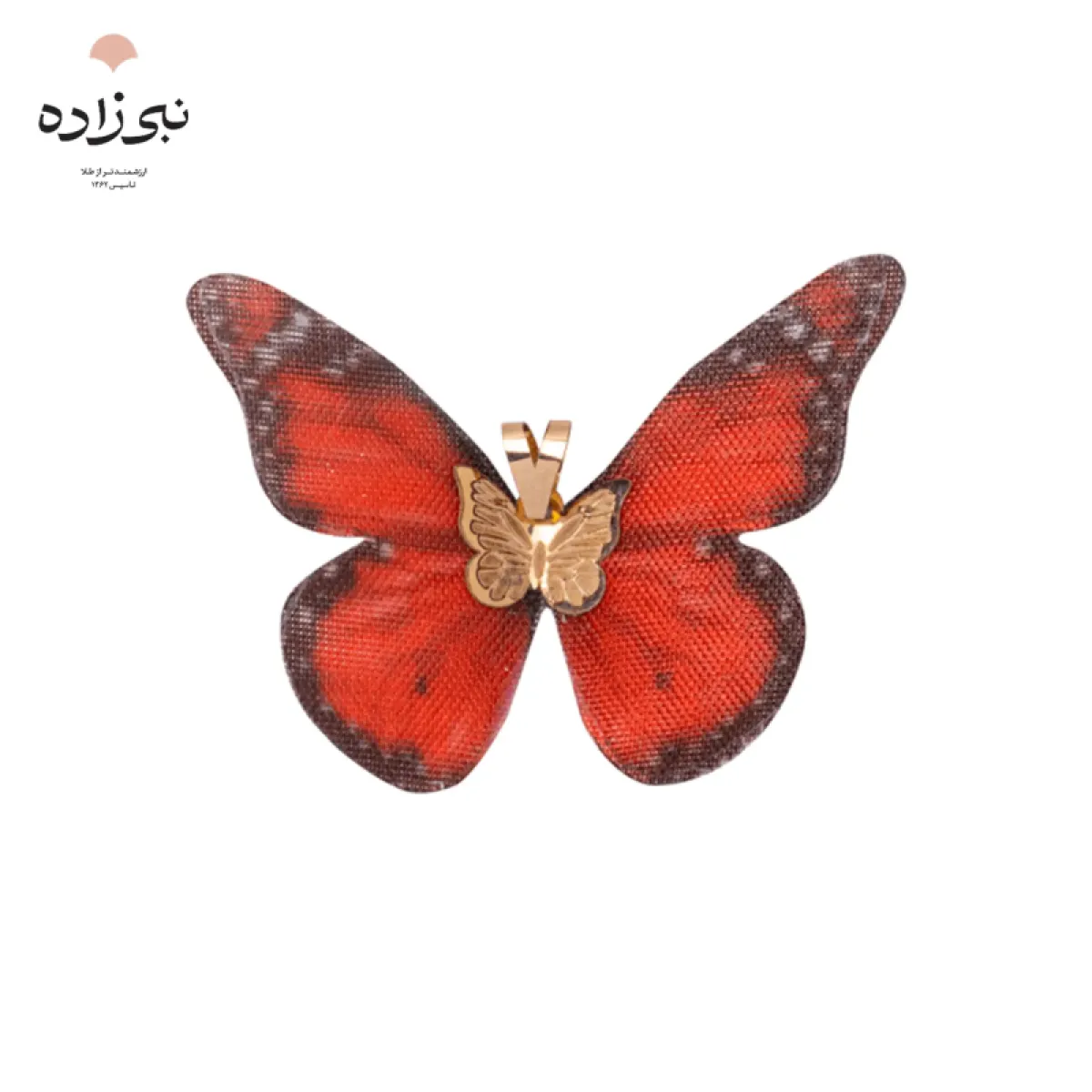 پلاک پروانه پارچه ای قرمز C156