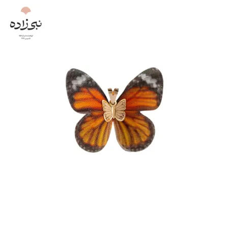 پلاک پروانه پارچه ای نارنجی C144