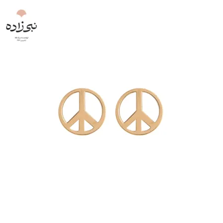 گوشواره لیزری میخی صلح طلا E015