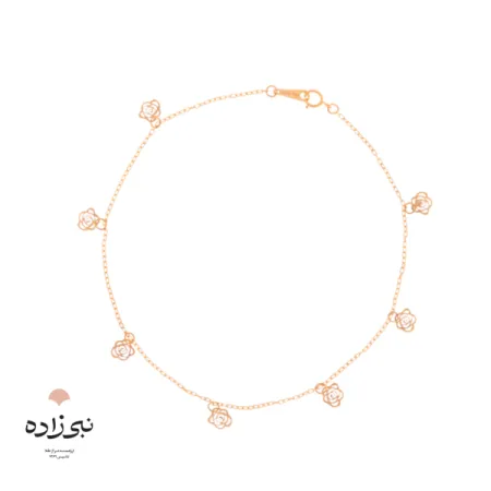 پابند طلا لیزری گل رز A003