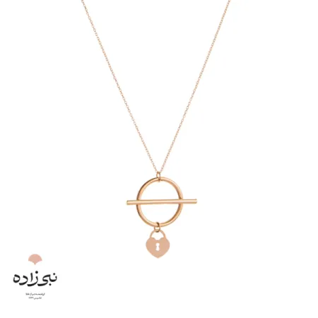 گردنبند تیفانی خط و حلقه آویز قفل طلا N010