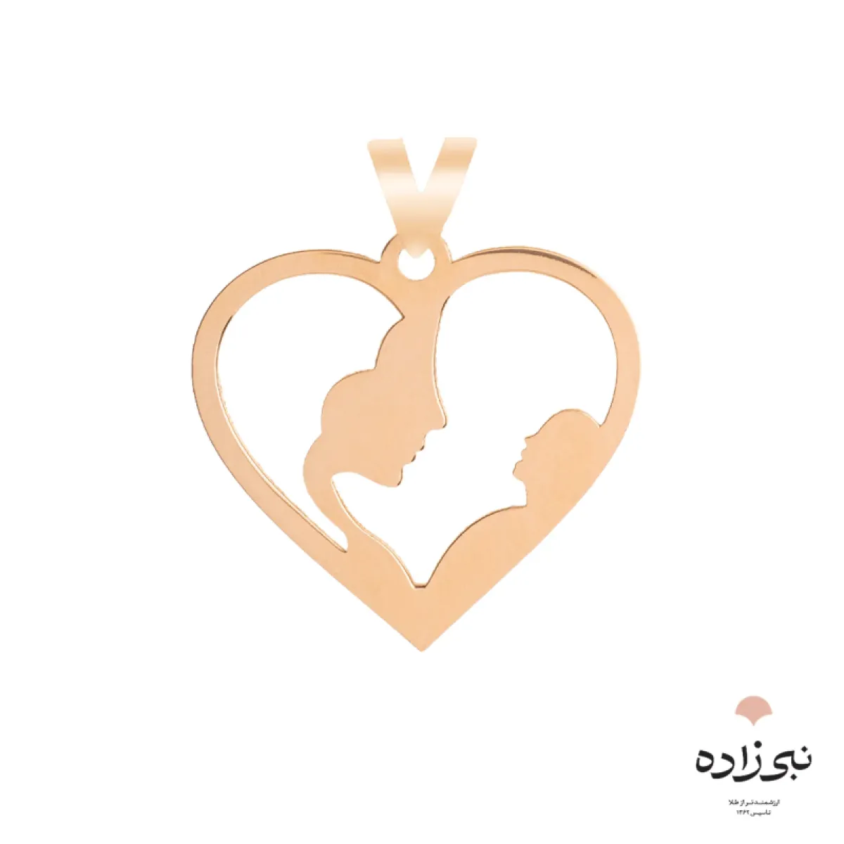 پلاک طلا مادر و فرزند قلب C036