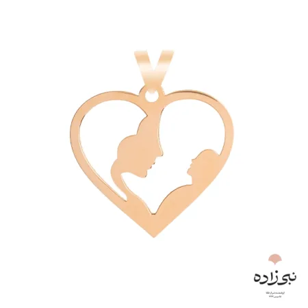 پلاک طلا مادر و فرزند قلب C036