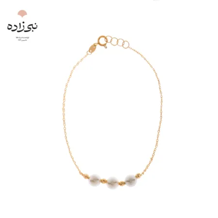 دستبند تلفیقی البرنادو سه مروارید طلا B044