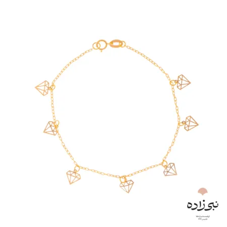 دستبند لیزری الماس طلا B026