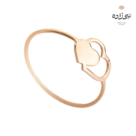 انگشتر دکوراتیو دو قلب طلا R026