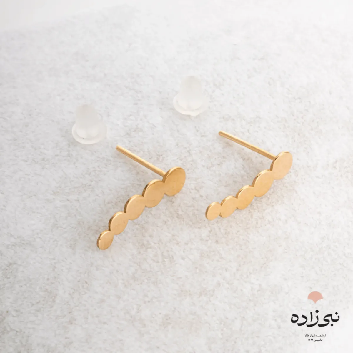 گوشواره لیزری میخی چند دایره طلا E022
