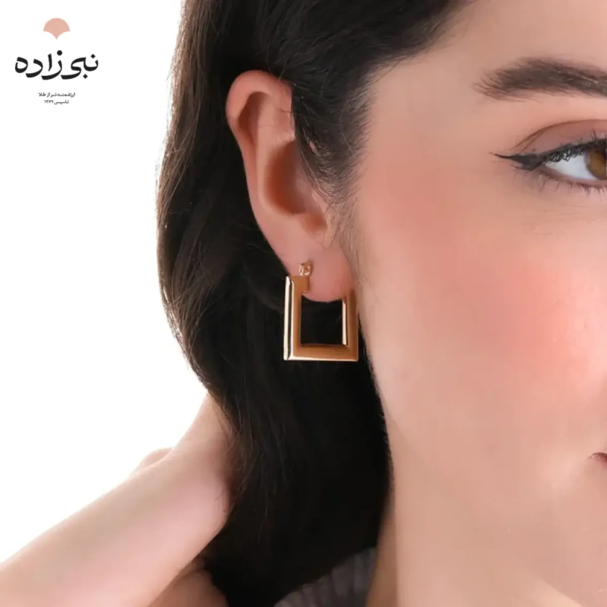 گوشواره چفتی آکوا مربع E118