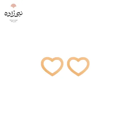 گوشواره لیزری میخی قلب تو خالی طلا E016