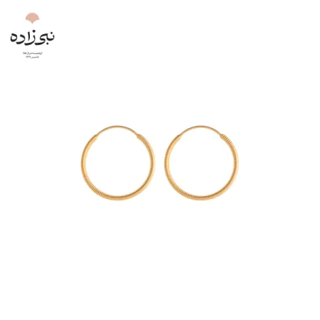 گوشواره حلقه ای تراش طلا قطر 1.5 سانت E043