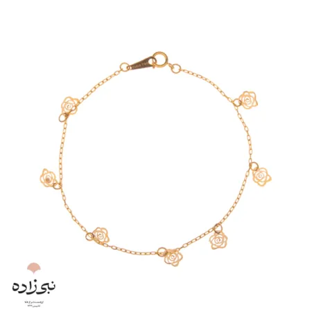 دستبند لیزری گل رز طلا B012