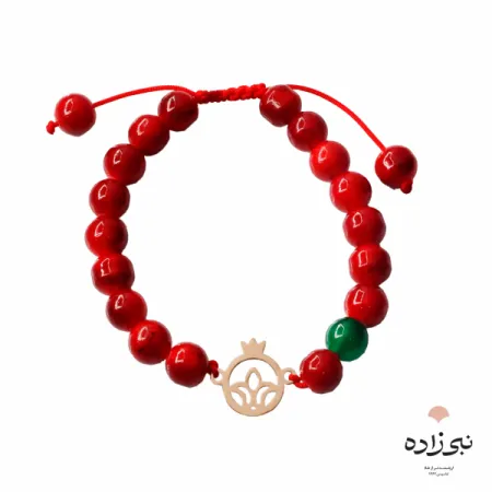 دستبند سنگی انار و گل B195