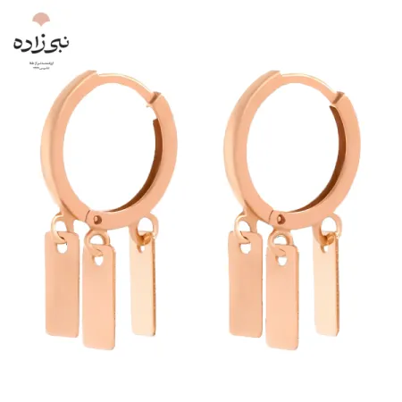 گوشواره روکو آویز مستطیل طلا E009