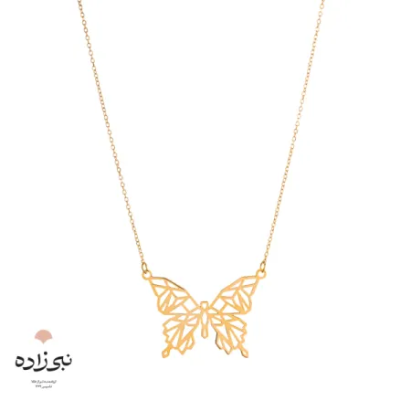 گردنبند لیزری پروانه طلا N063