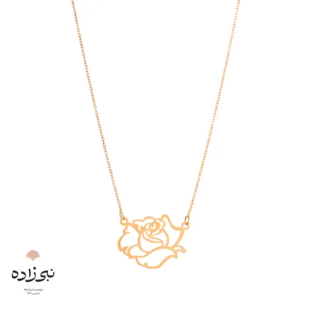 گردنبند لیزری گل رز طلا N062