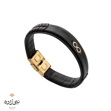 دستبند چرم بی نهایت طلا B049