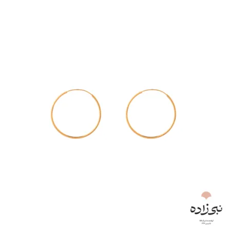 گوشواره حلقه ای ساده قطر 13 میل طلا E051