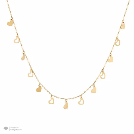 گردنبند لیزری پولکی قلب تو پر و تو خالی N242