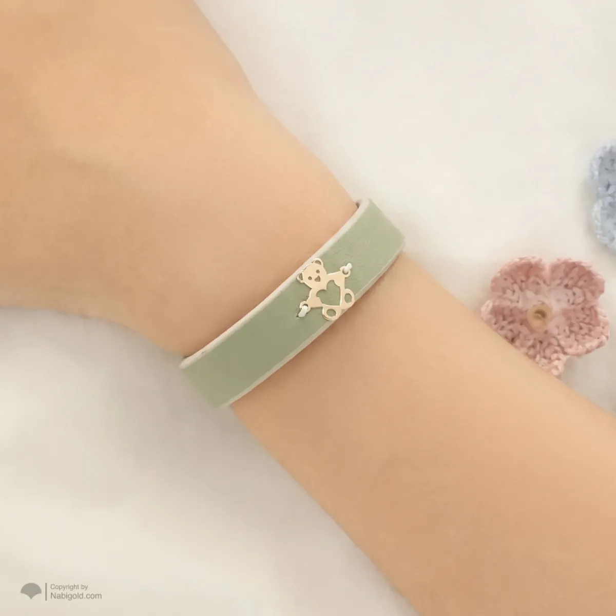دستبند چرم بچگانه خرس مهربون B317