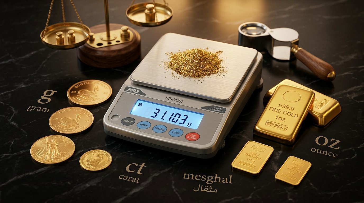 واحدهای اندازهگیری طلا؛ راهنمای کامل تبدیل گرم، مثقال، اونس و عیار